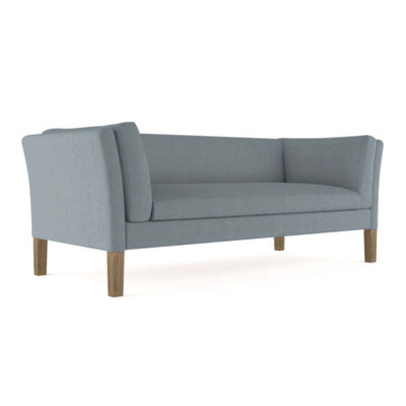 Charlton Flared Shelter-Arm Sofa, Weathered, Box Weave Linen Blush, 31" H x 84" W x 33" D