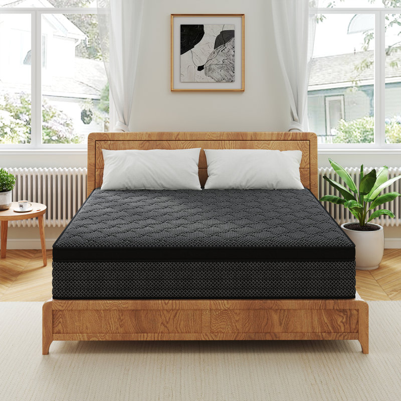 Matelas hybride mi-ferme 8 po / 12 po / 14 po avec mousse respirante et rafraîchissante, Lit simple, 12"