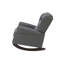 Chaise berçante grise avec accoudoirs évasés