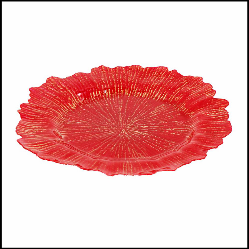 Ensemble de 8 assiettes de récif en plastique, 13 po, Rouge