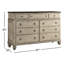 Commode double en bois massif à 9 tiroirs 67 po Secor