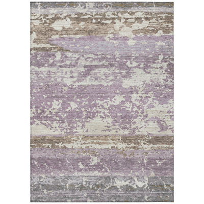 Machine Washable Indoor/Outdoor Lanphear ACN2398 Stripes Rug