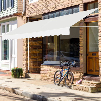 Casart 350cm W x 120cm D Polyester Cover Retractable Patio Awning