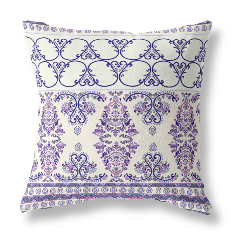 Housse et insert de coussin carré Stevensville, 16 po x 16 po, Crème / bleu