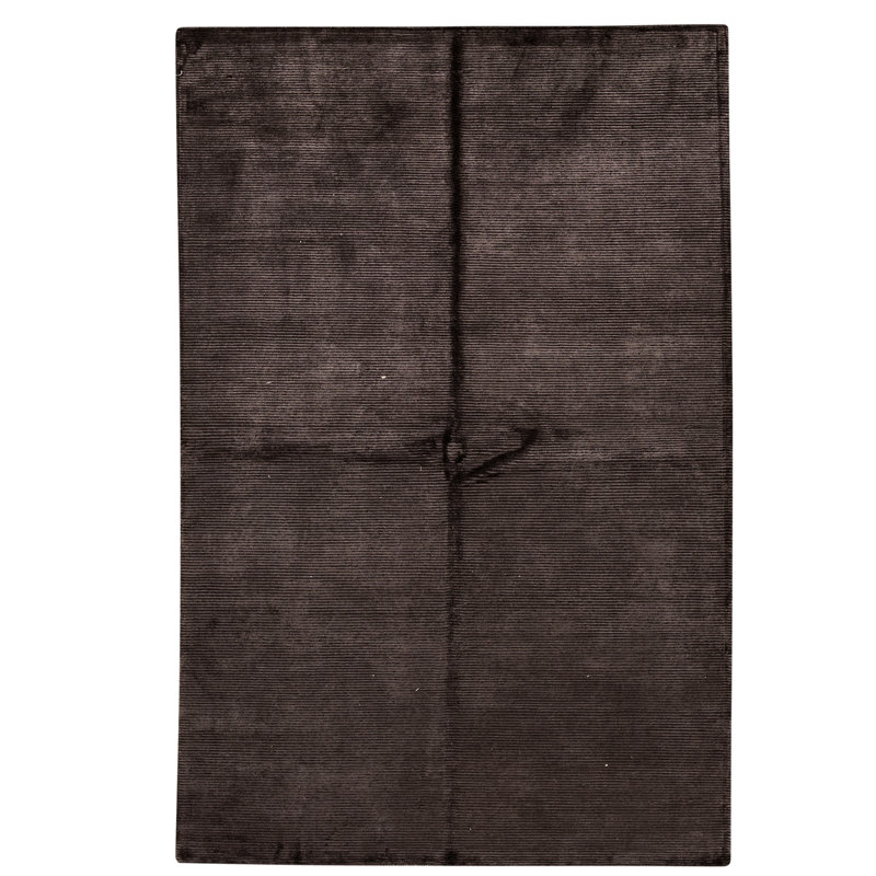 Hand Knotted Area Rug in Dark Brown