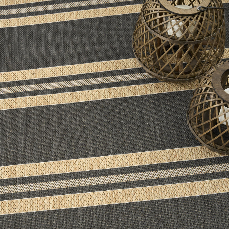Manderella 4' x 6' Charcoal Modern Rug, Rectangle 4' x 6', Charcoal