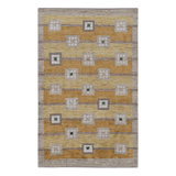 Scandinavian Hand Knotted Wool Geometric Area Rug