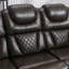 Fauteuil inclinable manuel de cinéma maison avec console centrale et bande lumineuse à DEL pour le salon-186036989