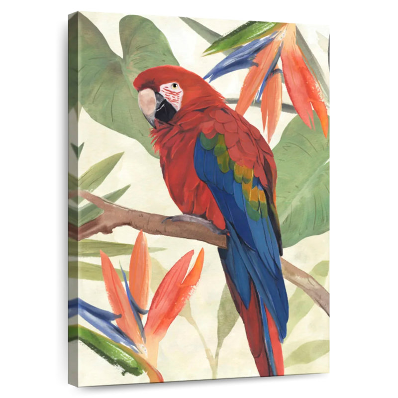 Brampt Tropical Parrot Composition II, 36" H x 24" W