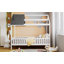 Twin Size Wood House Bed With Fence,White+Grey-1076299758