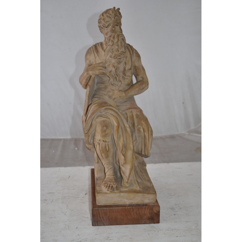 Eugenio Replica of Michelangelo plaster cast Statue of Moses Size: 9" x 10" x 21"H