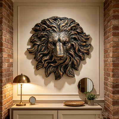 Waylon Lion Head Wall Mount Decor