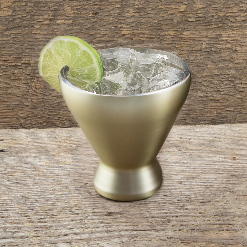 Gold Stainless Steel Insulated Cocktail Tumblers Set of 2
