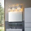 Éclairage pour meuble-lavabo moderne en cristal chromé 3 lumières