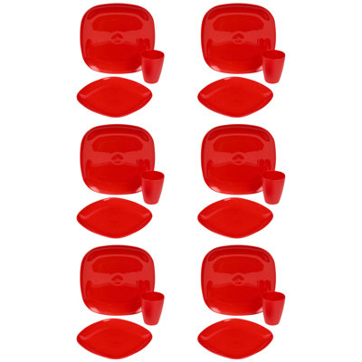 UNBREAKABLE Plastic Plates Cups Dinner Set Heavy Duty Reusable