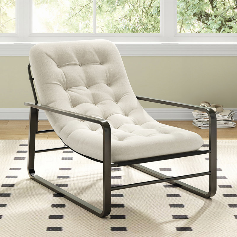 Modern Accent Chair With Sturdy Iron Frame, 31.1" H x 26.8" W x 41.7" D, Beige
