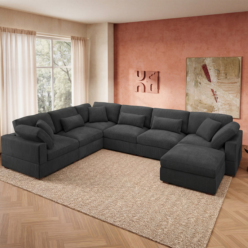 Canapé modulaire Bouley, Gray Corduroy
