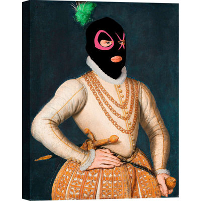 Pop And Funny Portraits Of Ladies And Knights, French Nobleman by Eric Chestier - Wrapped Canvas Print
