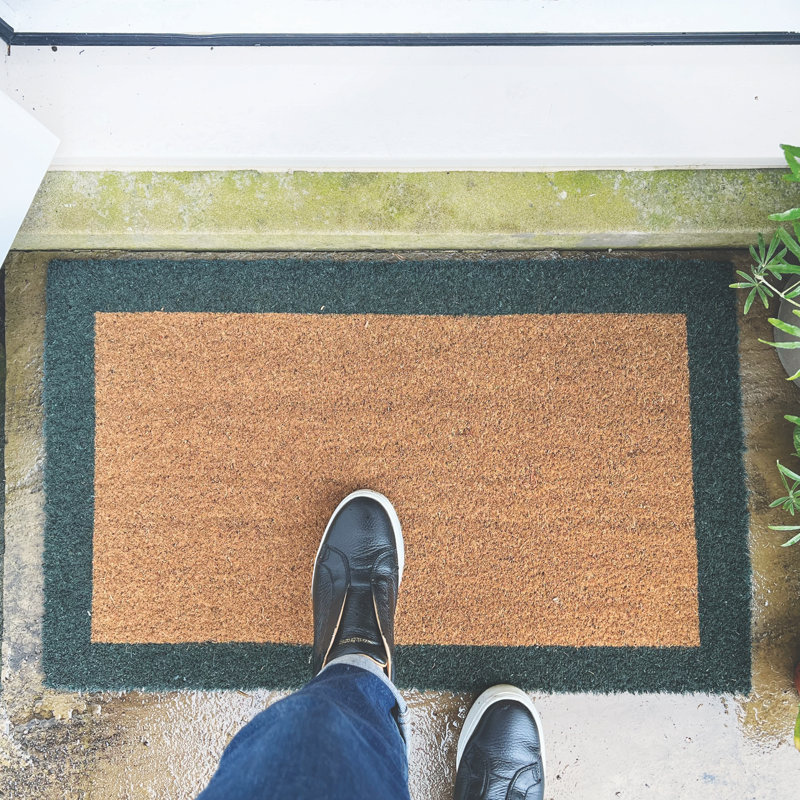 Indoor / Outdoor Coir Mat Border Green