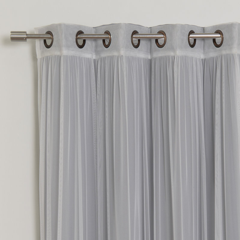 Panneaux de rideaux unis obscurcissants et thermiques avec œillets Granados, L 52 po x L 63 po, Gris