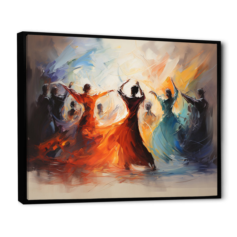 «Soulful Dancing I», reproduction sur toile, Cadre flottant noir, H 16 po x l 32 po x P 1 po