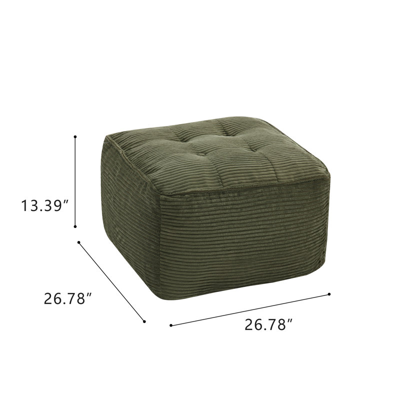 Repose-pieds en velours côtelé avec repose-pieds, Vert