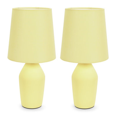 Daiva Pair of Coffee Ceramic Table Lamps with Coffee Shades