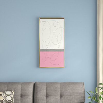 " Designart 'GeometricNeapolitan I' Shabby Elegance Framed Canvas "