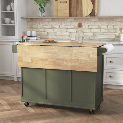 Arlonda Solid Wood Top Kitchen Cart