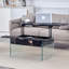 Table basse à plateau relevable de 43,3 po avec rangement - verre marbré et tempe (capacité de 300 lb) pour un salon, un bureau-130081118-130081120