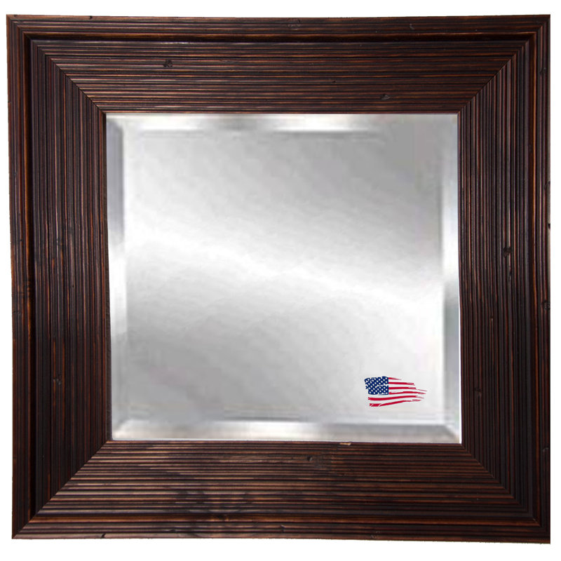 Miroir décoratif traditionnel Elisah, 35,75 po x 35,75 po, Brun