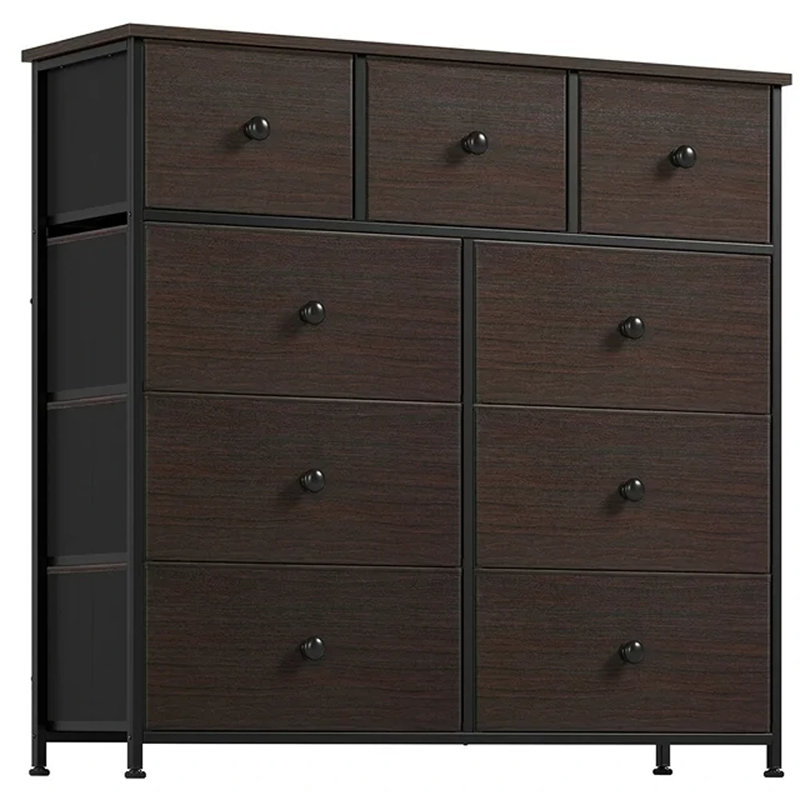 Ojaswi 9 Drawer 99.1Cm W Chest, Black/Brown