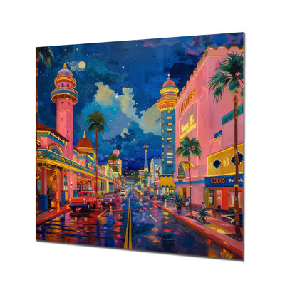 Rose, bleu, Vegas Nights Casinos II - salon d'art mural
