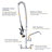 Commercial Kitchen Faucet with Pre-Rinse Sprayer 36 Inch