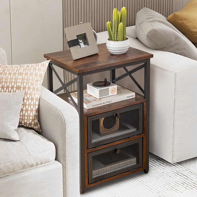 Elsbernd 40cm W Manufactured Wood Bedside Table