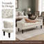 Banc rembourré beige capitonné à boutons avec grand repose-pieds avec accoudoirs roulés, fauteuil de chambre et de salon élégant-129159703