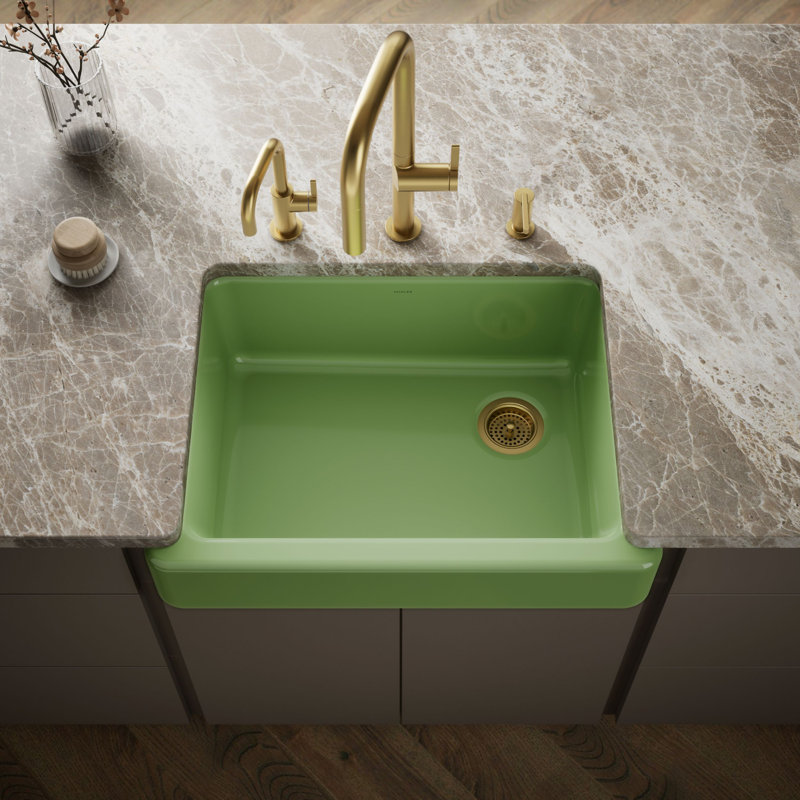 Whitehaven 30" L x 22" W Farmhouse Kitchen Sink, Fresh Green