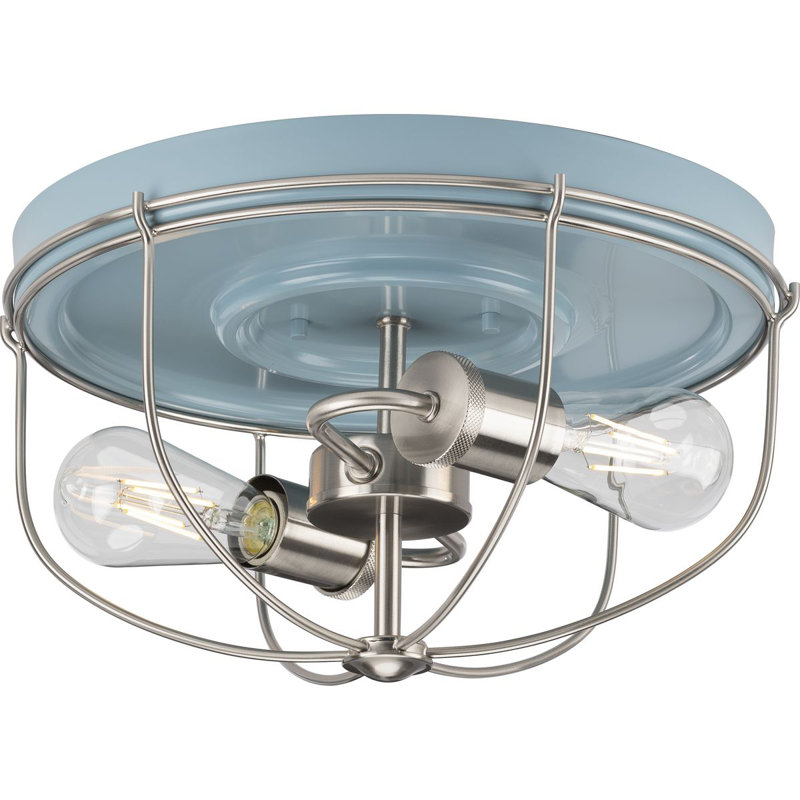 Plafonnier encastré 2 lumières 14,5 po, Bleu côtier