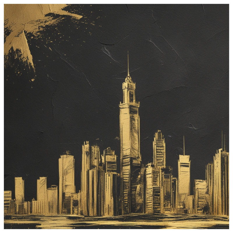 Couvertures Golden City Skyline, 50 po L x 60 po H