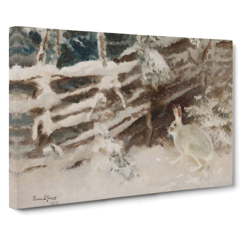 White Hare Vol.1 by Bruno Liljefors - Wrapped Canvas, 50cm H x 76cm W x 3cm D