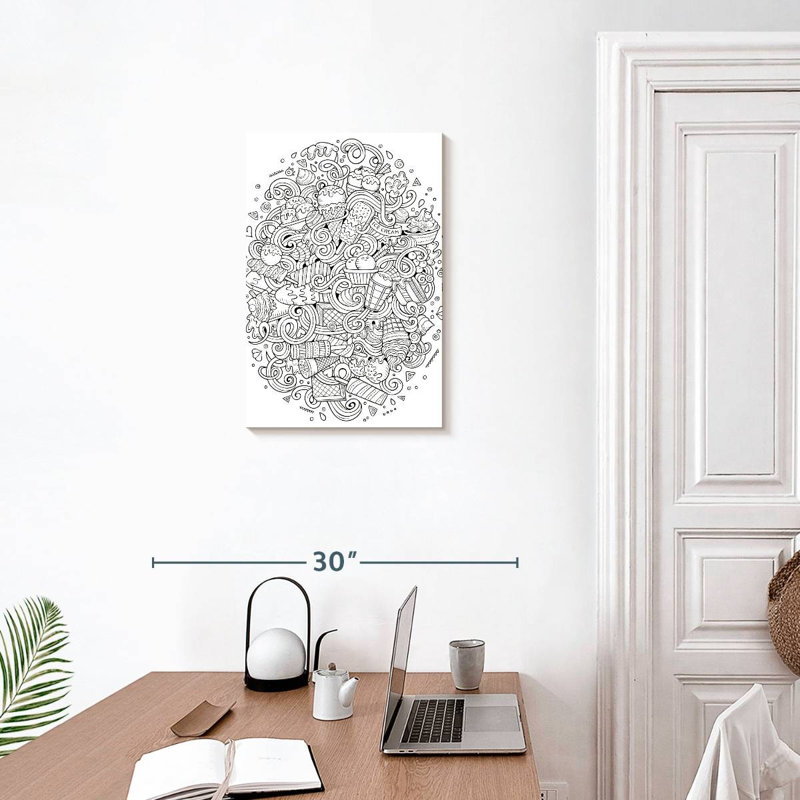 Yarlin Ice Cream Doodles, 24" H x 16" W