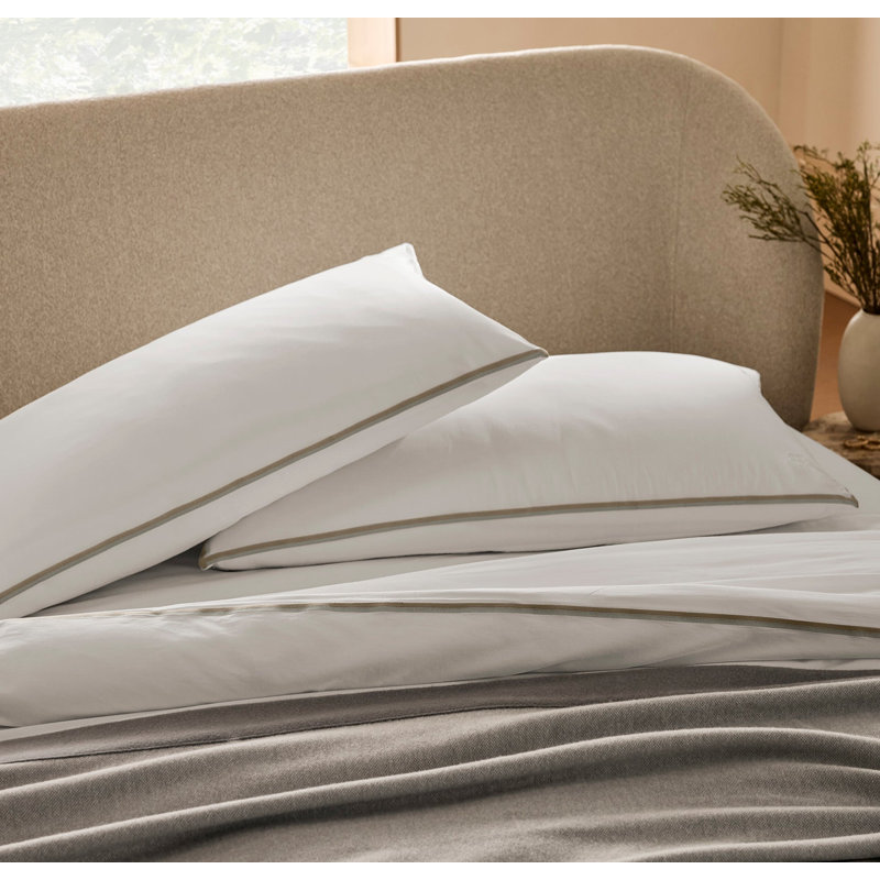 Percale Embellished Duvet Set, Full;Queen