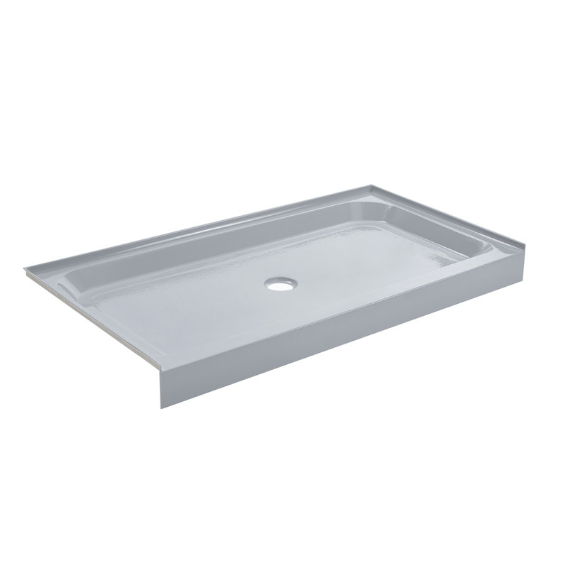 Voltaire 60" x 30" Single-Threshold, Center Drain, Shower Base, Gray