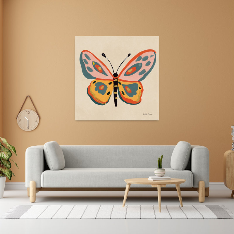 Art contemporain de papillons flottant II, H 48 po x l 48 po