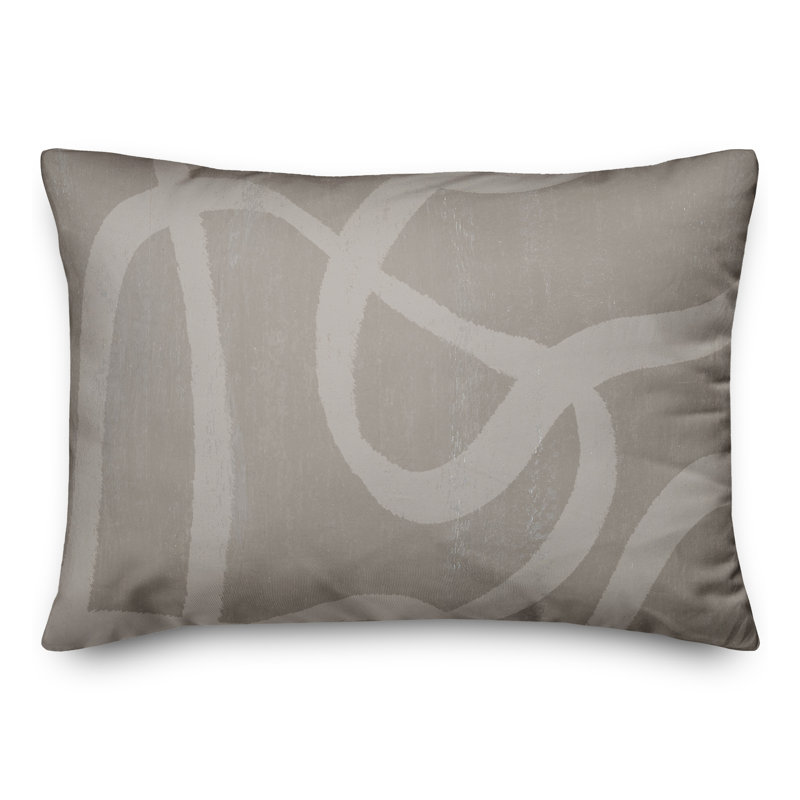 Modern Beige Lines I Throw Pillow