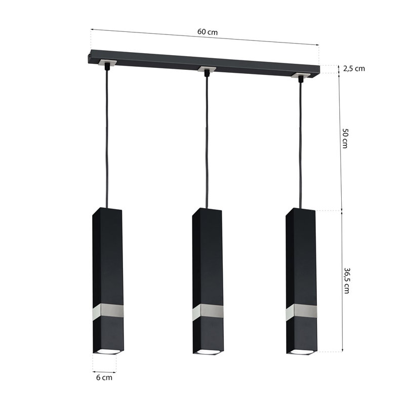 Calena 3 - Light Black Kitchen Island Pendant