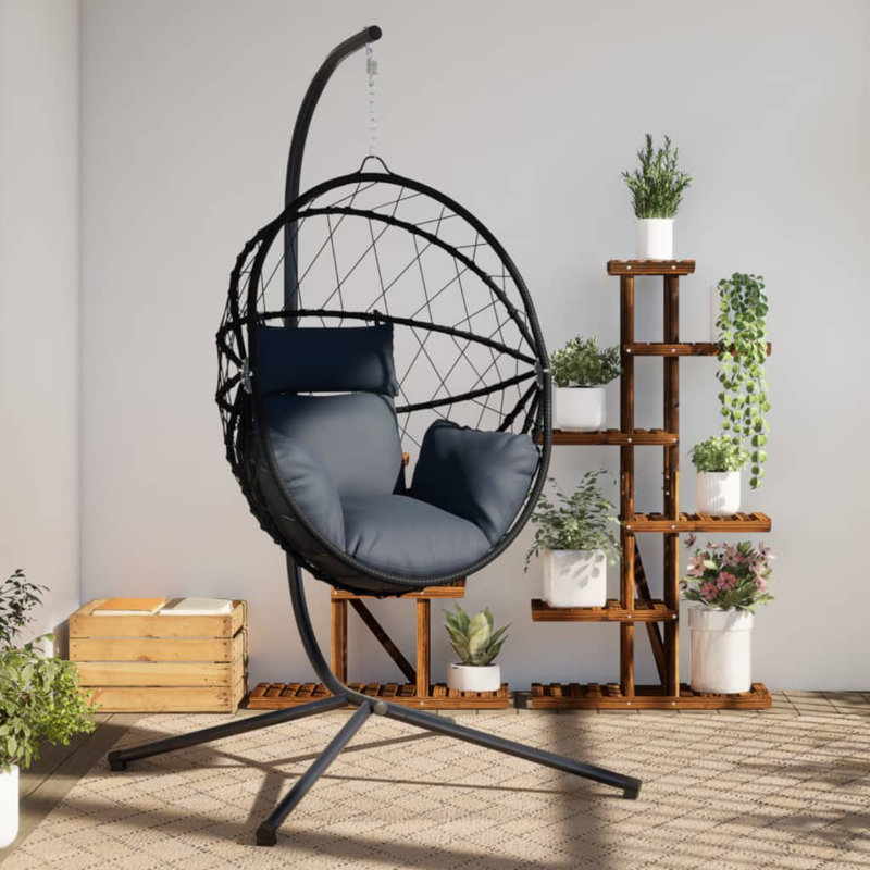  Fauteuil à œufs suspendu anthracite