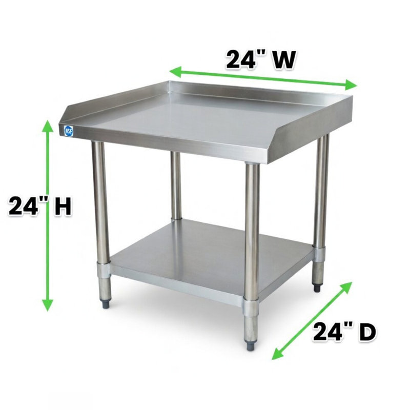 Table pour équipement et table de mixage en acier inoxydable express H 24 po x l 24 po x P 24 po Express KitchQuip avec tablette inférieure pour utilisation commerciale