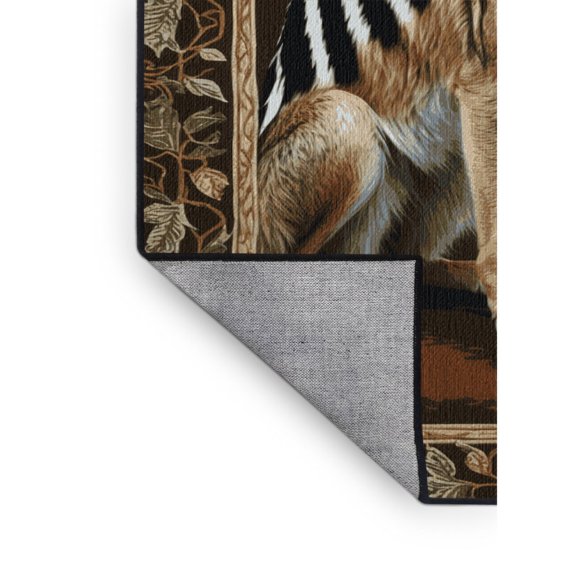  Tapis lavable rayé à côté de la faune, Tapis de couloir 2 pi x 4 pi