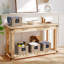 Paniers de rangement Seagrass avec étiquettes, panier de rangement en osier, paniers de rangement pour tablettes, paniers de rangement, panier de rangement pour tablettes de salle de bain (paquet de 4)